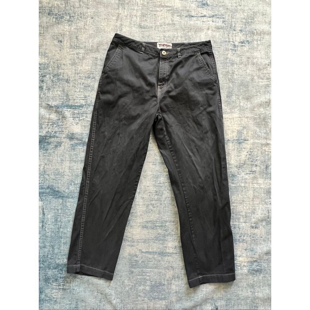 Wrangler Dark Indigo Straight Leg Twill Denim Jeans 34 x 31